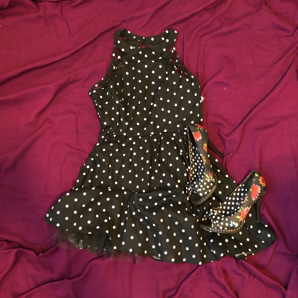 Black Spotted Dress 👗